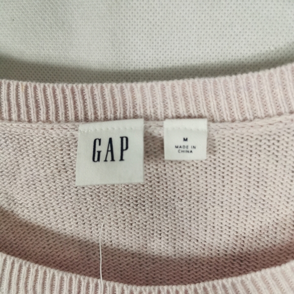 Ladies Jumper Size M 12 14 GAP Pink Thin Knit Smart Casual Short Sleeve - Picture 7 of 7